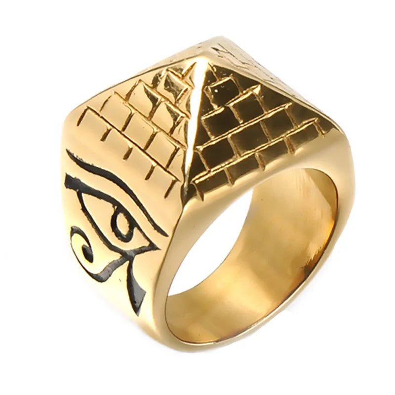 Ancient Egyptian Pyramid Ring Pharaoh's Eye Ornament of Horus