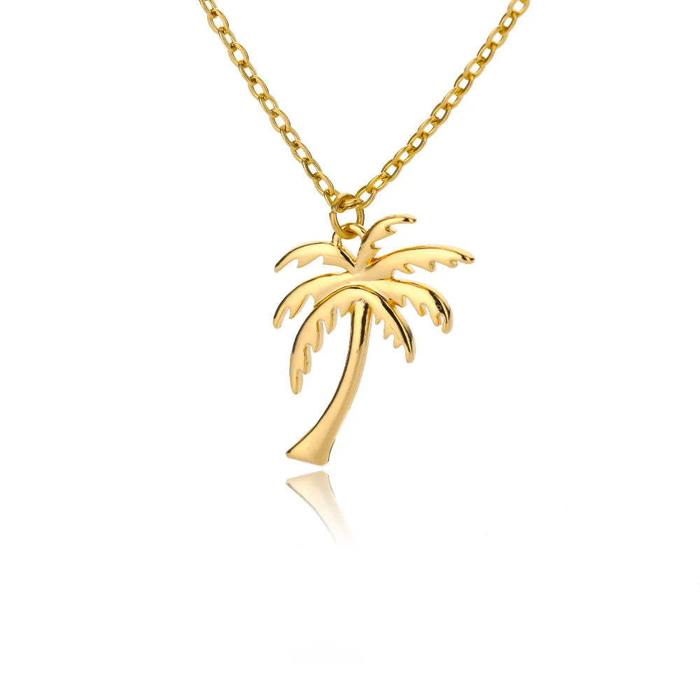 Coconut Palm Tree Necklace - Stainless Steel