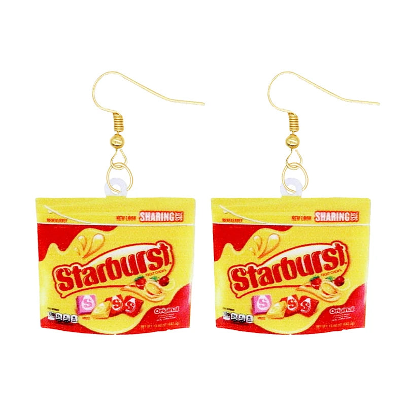 Earrings for Women Earrings Acrylic Cute Snacks Girls Foods Funny Candy Chocolate Cookies