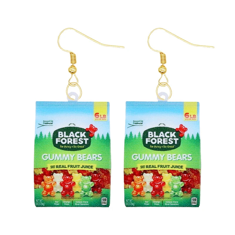 Earrings for Women Earrings Acrylic Cute Snacks Girls Foods Funny Candy Chocolate Cookies