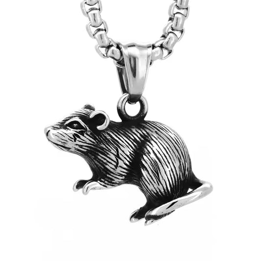 316L Stainless Steel Mouse Rat Pendant