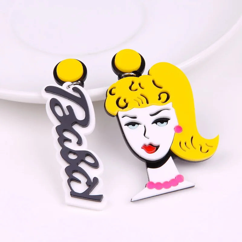 2022 New Acrylic Drop Earrings Women Fashion Party Hip Hop Beautiful Girls Cute Beauty Girl Lipstick Funny серьги pendientes