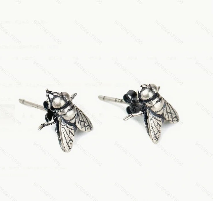 April Fool's Day Fun Jewelry Silver Color Fly Earrings Personalized Alternative Punk Insect Earrings Jewelry Accessories Gift