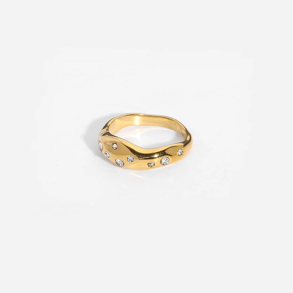 Bold Waved Shaped Ring